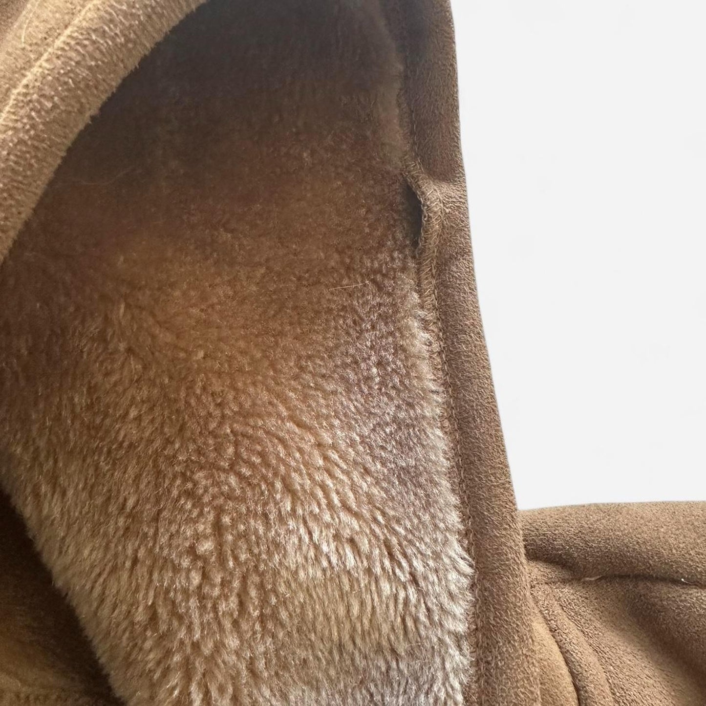 Tan suede zip up hoodie
