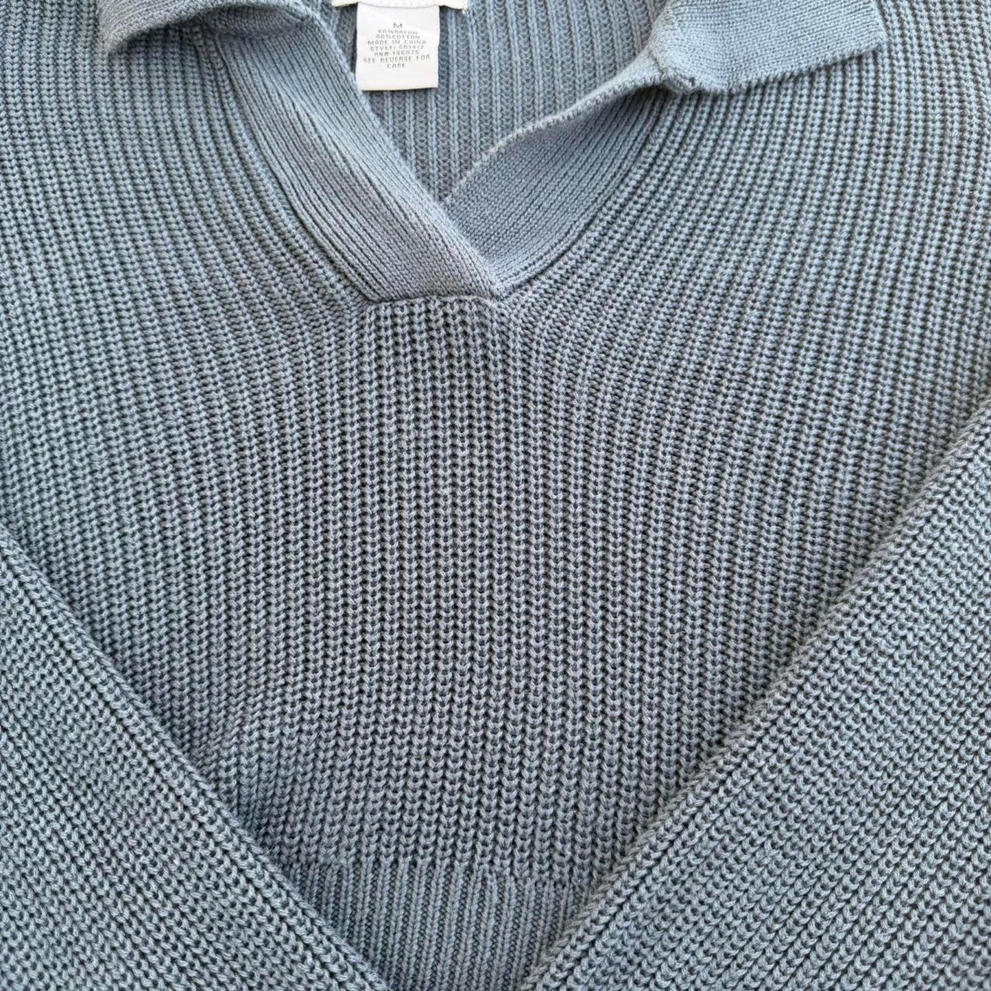 Blue collared knit sweater