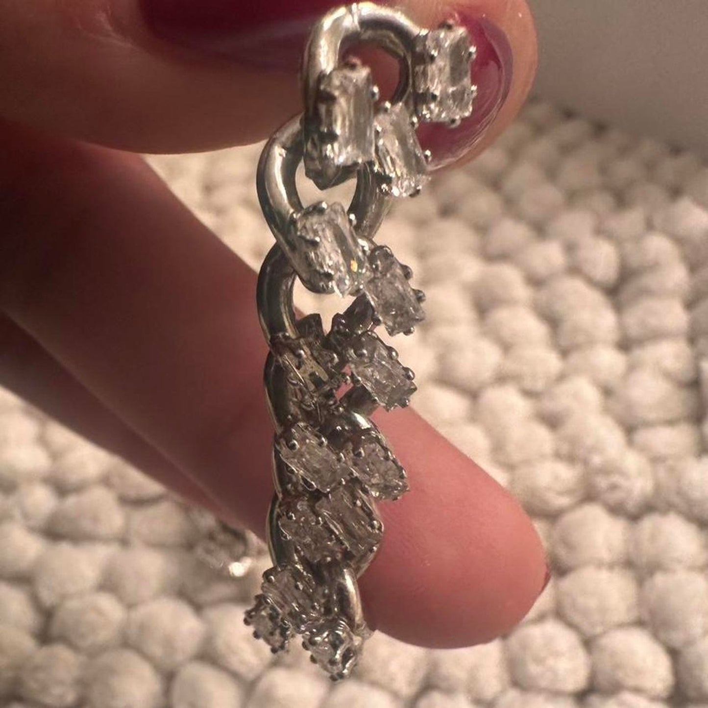 Silver chain link earrings