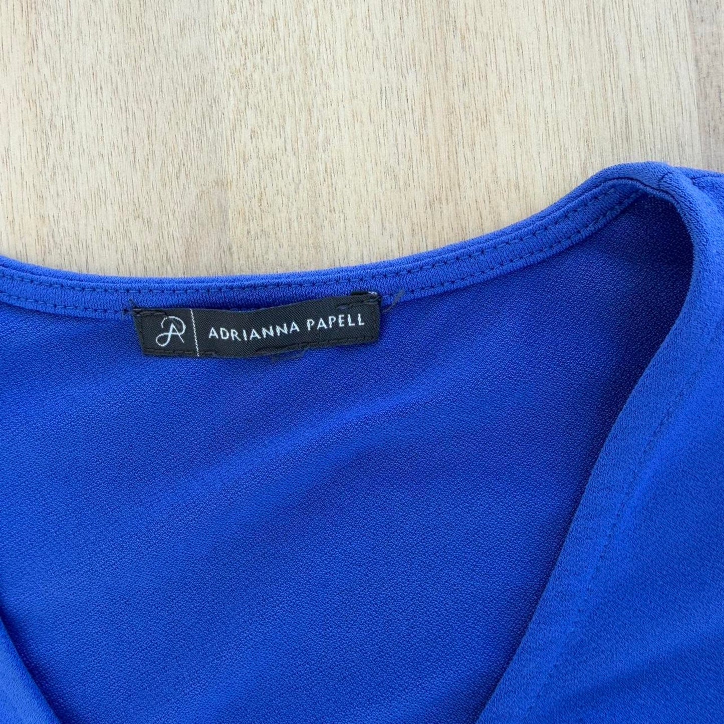 Blue top with ruched detailing