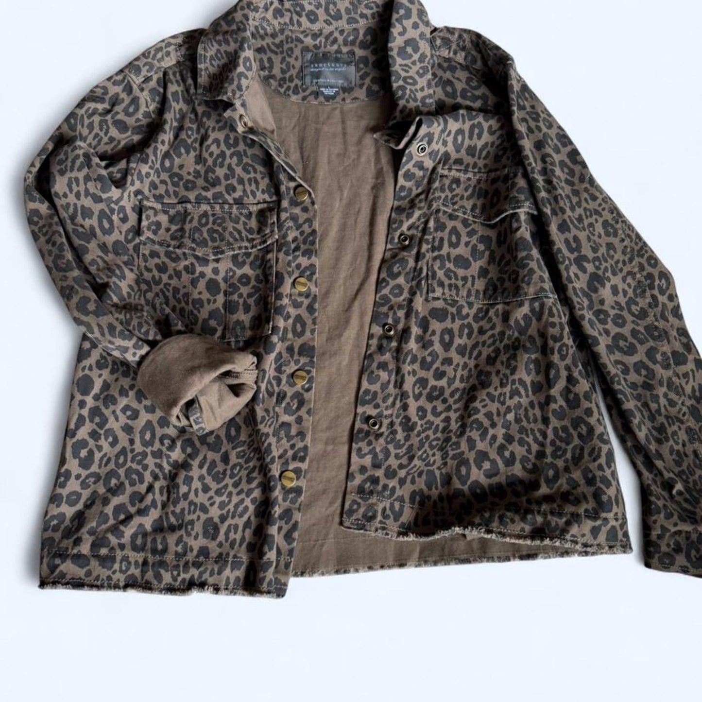 Sanctuary Leopard Print Snap-Front Jacket