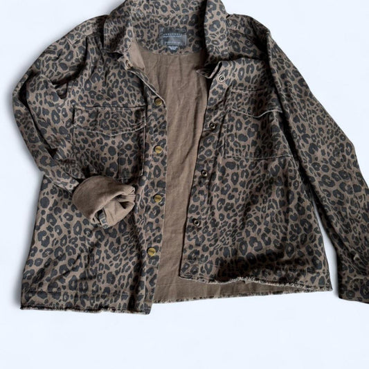 Sanctuary Leopard Print Snap-Front Jacket