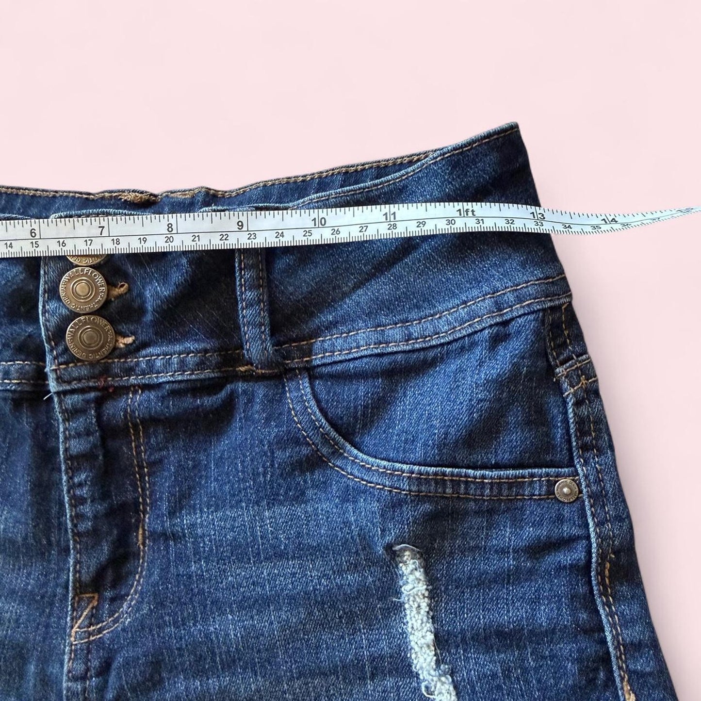 navy blue denim shorts