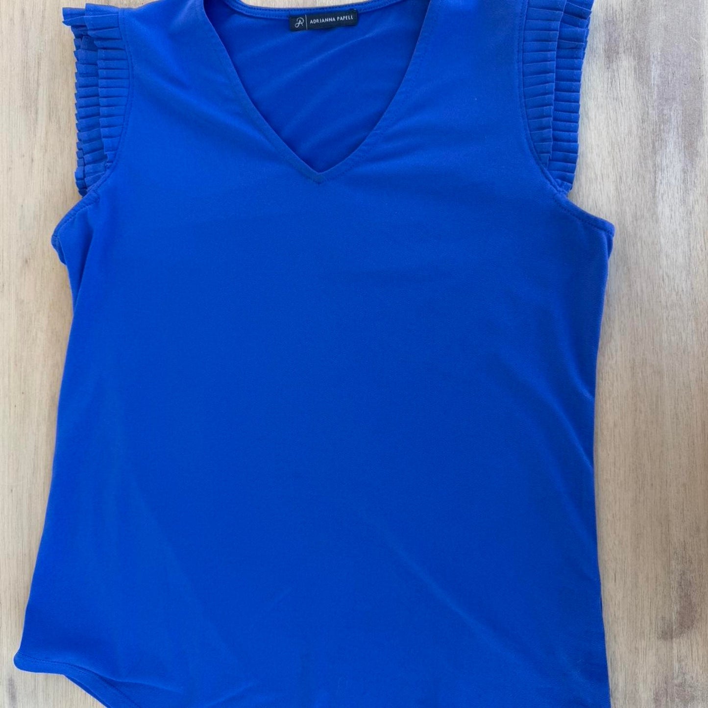 Blue top with ruched detailing