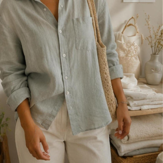 100 linen button up shirt