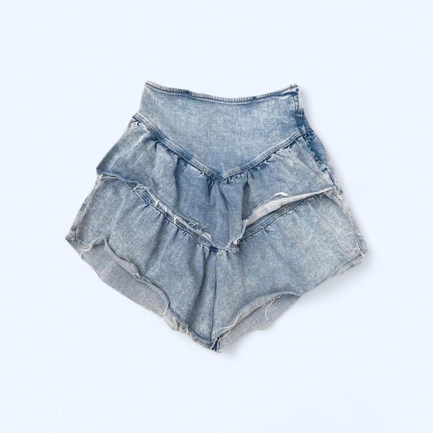 MOTHER The Ruffle Mini Raw Edge Skirt