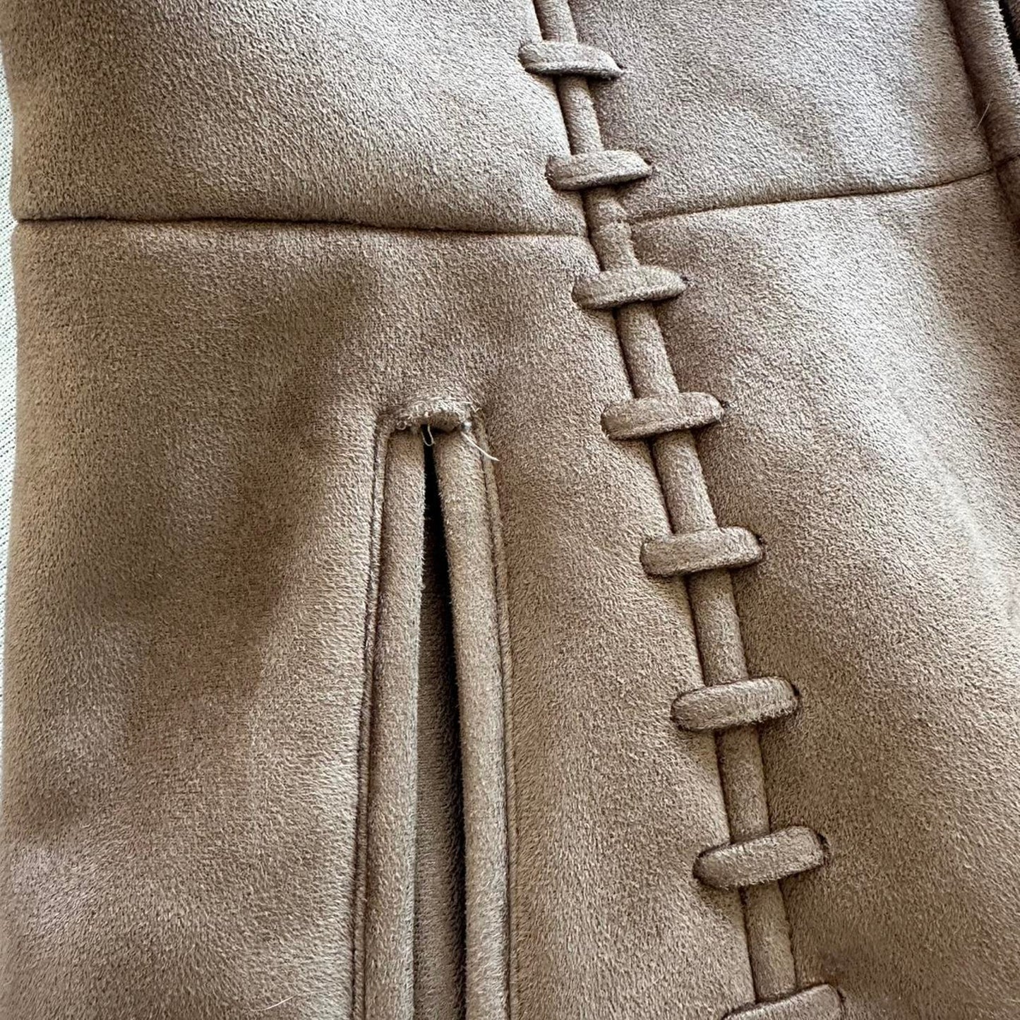 Tan suede zip up hoodie