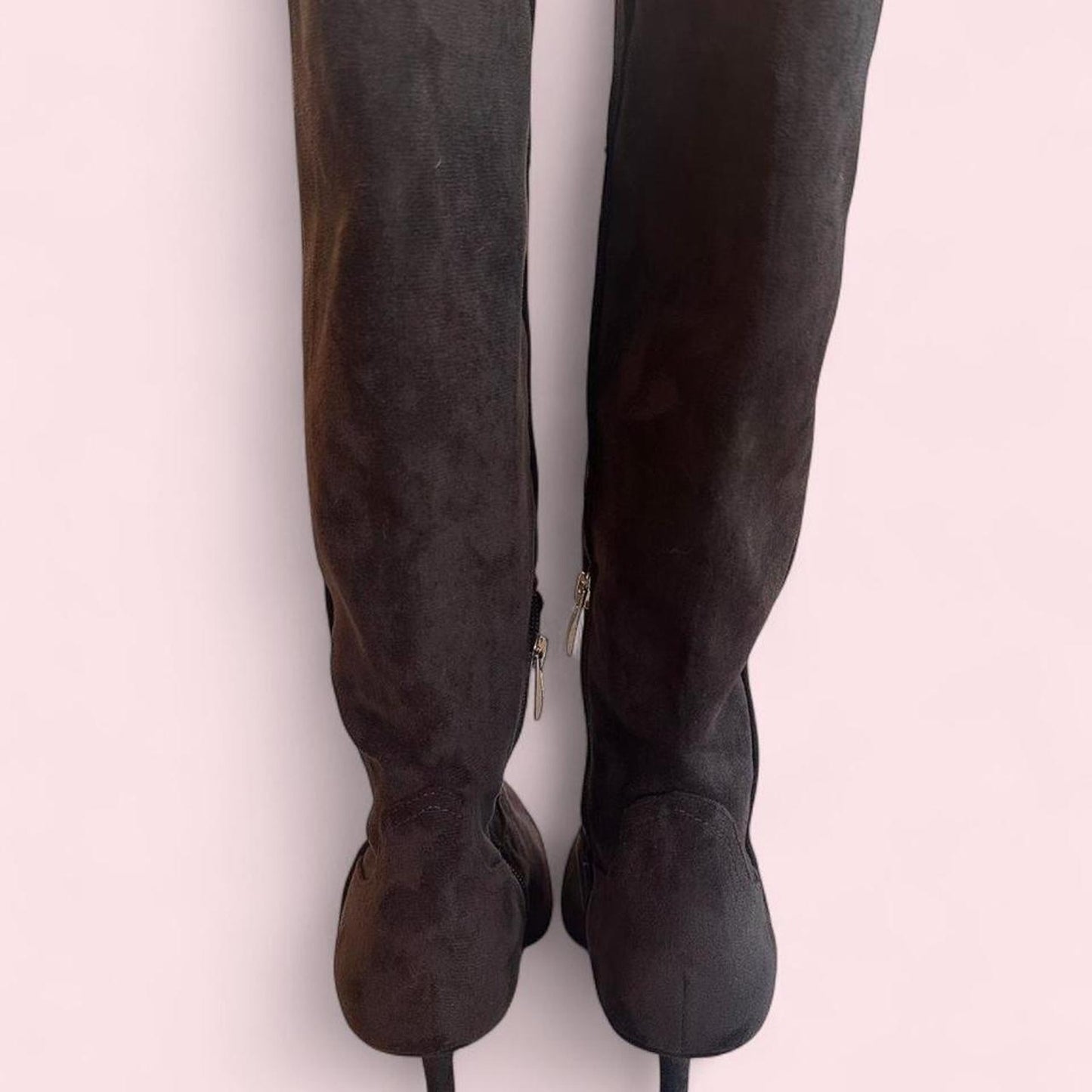 Womens brown suede knee