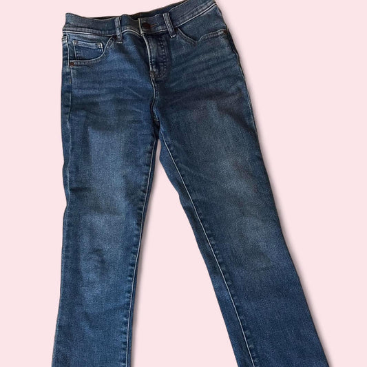 Express mid-rise dark wash skyscraper  jeans cut to crop -  Size 2R