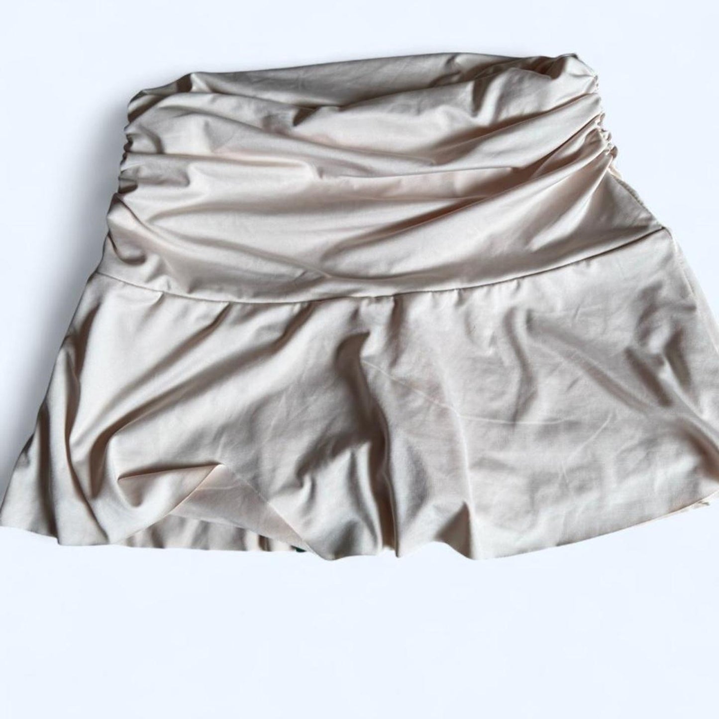 Y2k style Solid Ruched Ruffle Hem Skirt