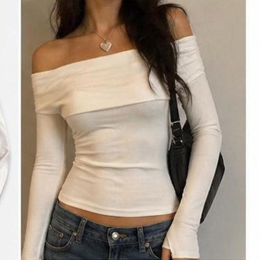 White long sleeve top