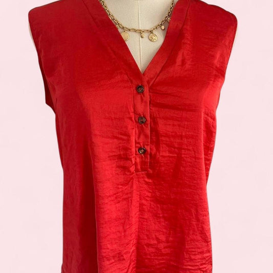 vintage The Limited coral button up top - Size S