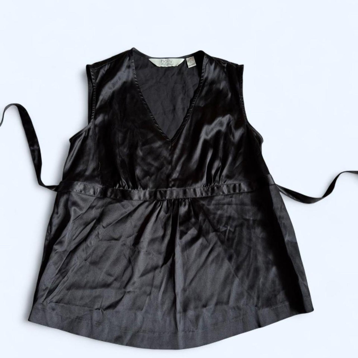 Maternity top black satin by Holly Robinson Peete