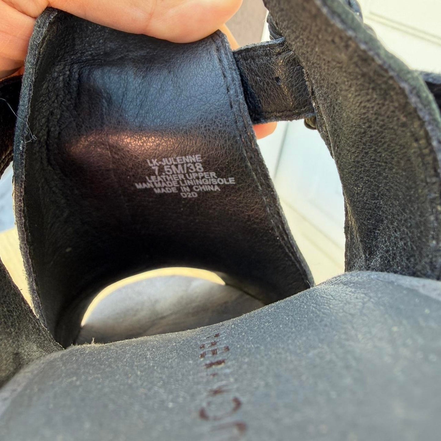 Black chunky heel sandals lucky