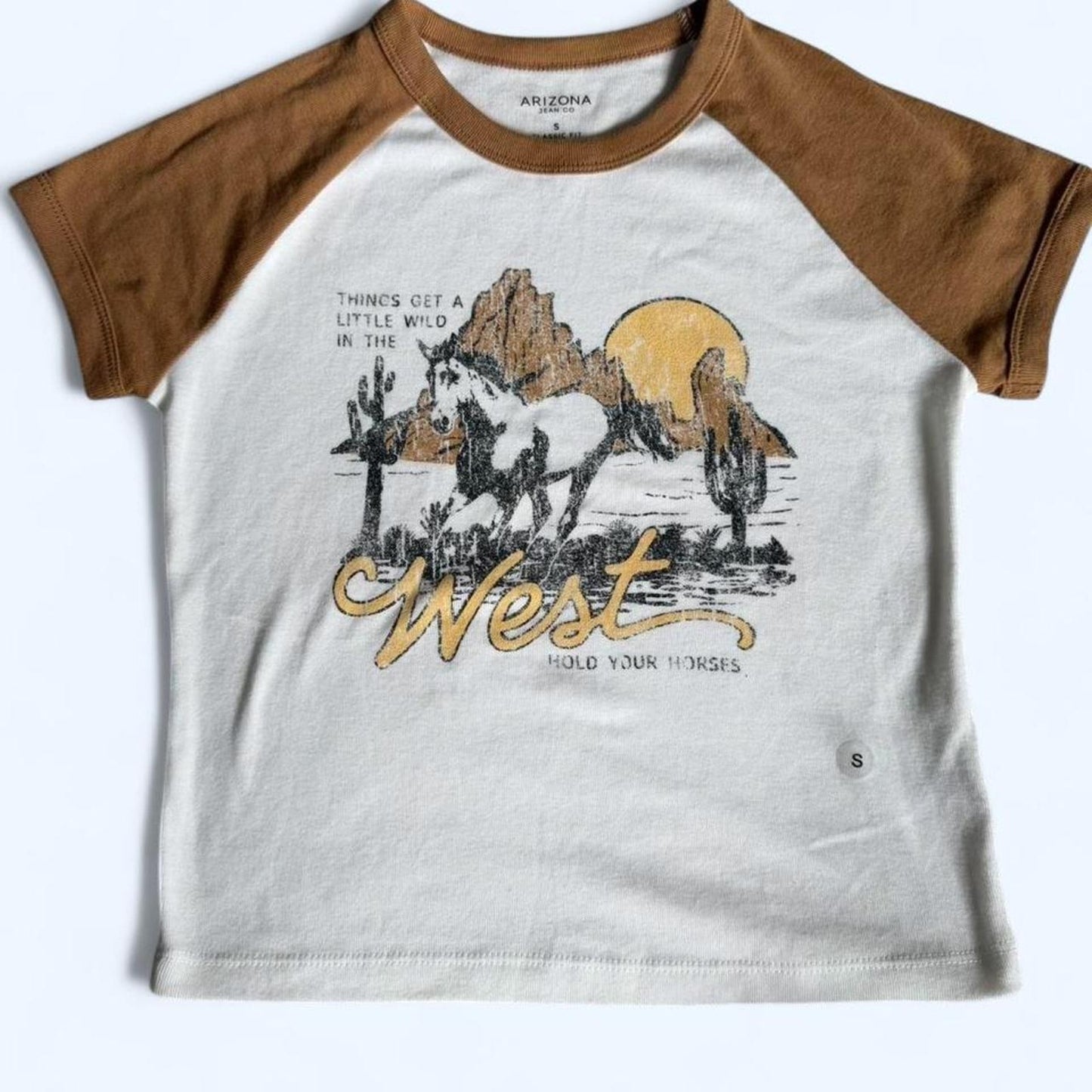Western graphic tee crop - size Small