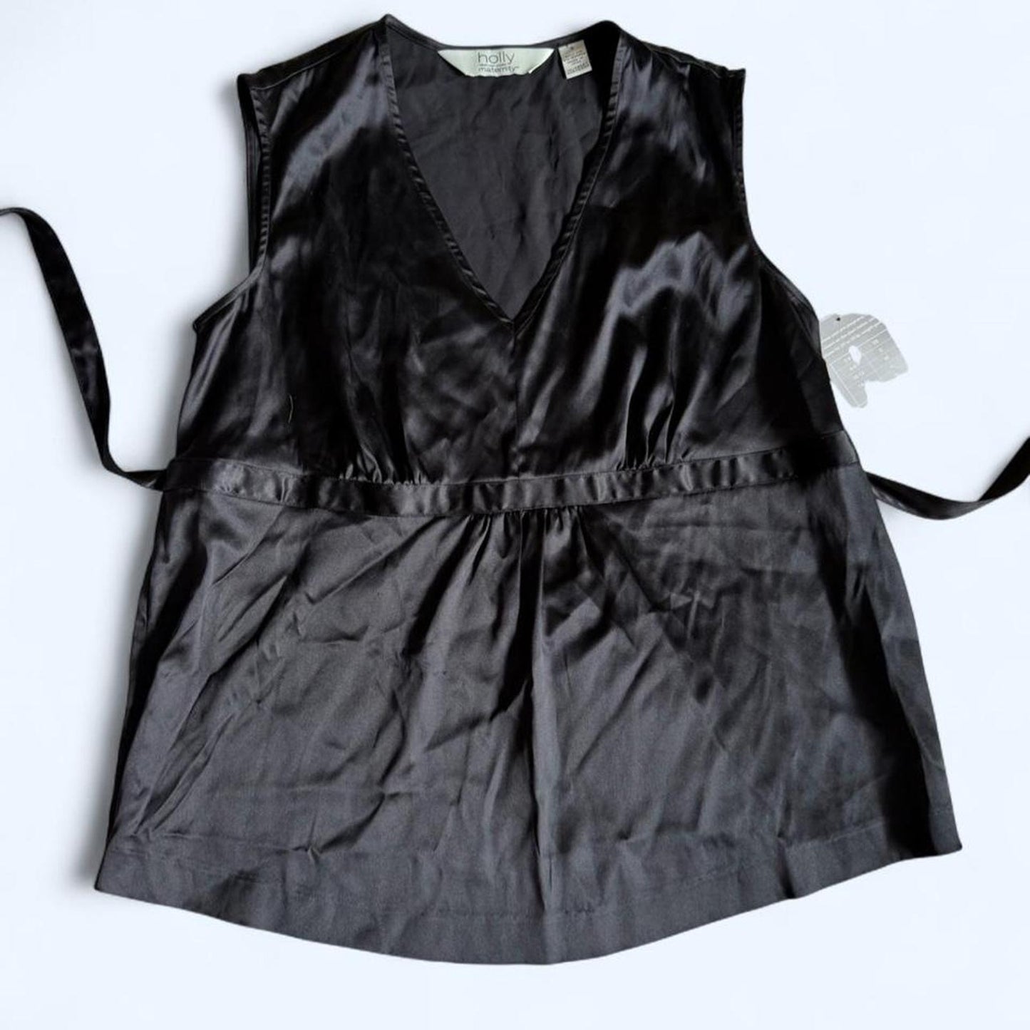 Maternity top black satin by Holly Robinson Peete