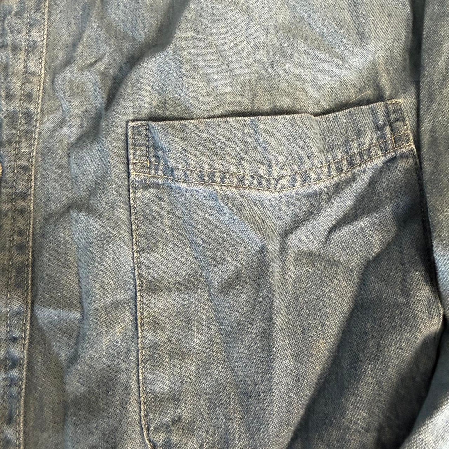 Blue denim button up shirt