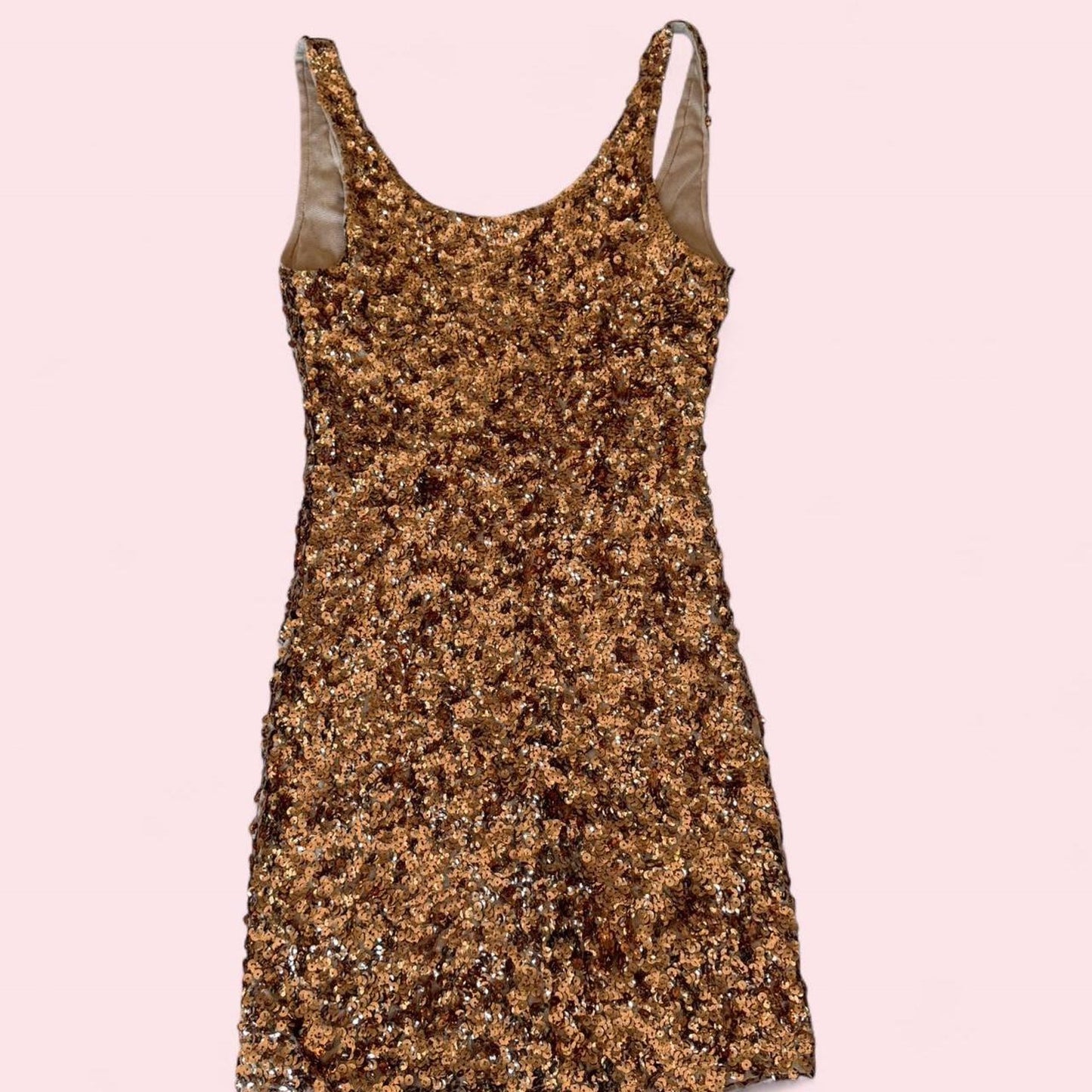 Ladies gold sequin mini dress