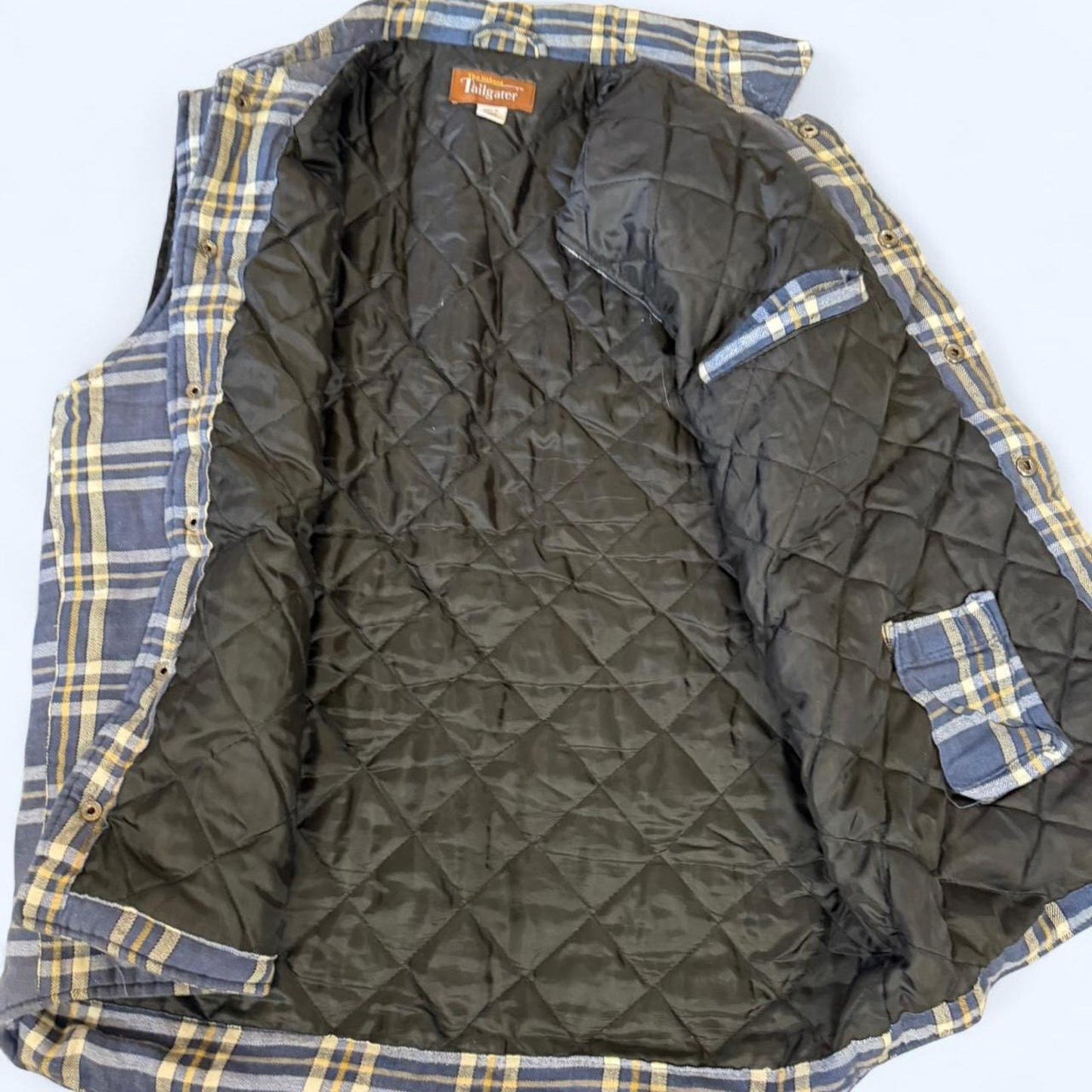 Vintage The Haband Tailgater blue plaid button-up flannel
