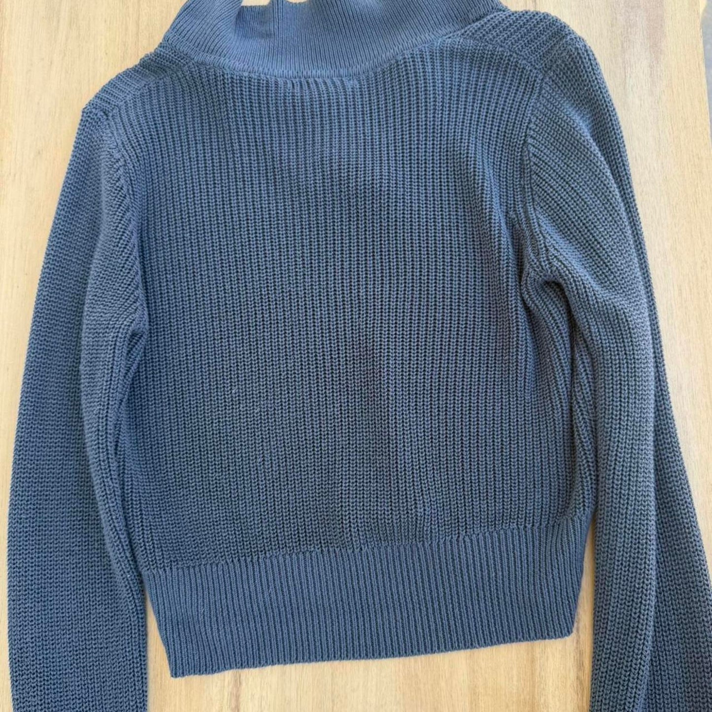 Blue collared knit sweater