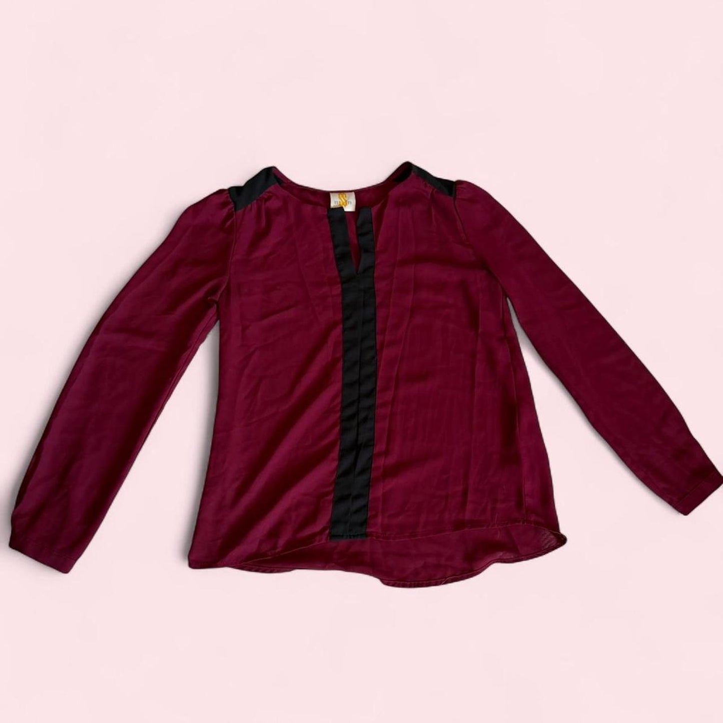 Vintage burgundy long sleeve blouse