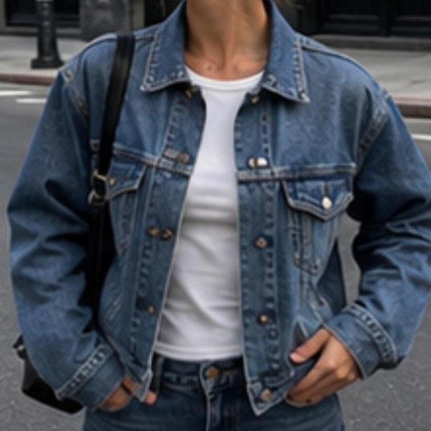 Blue denim jacket from Port Authority