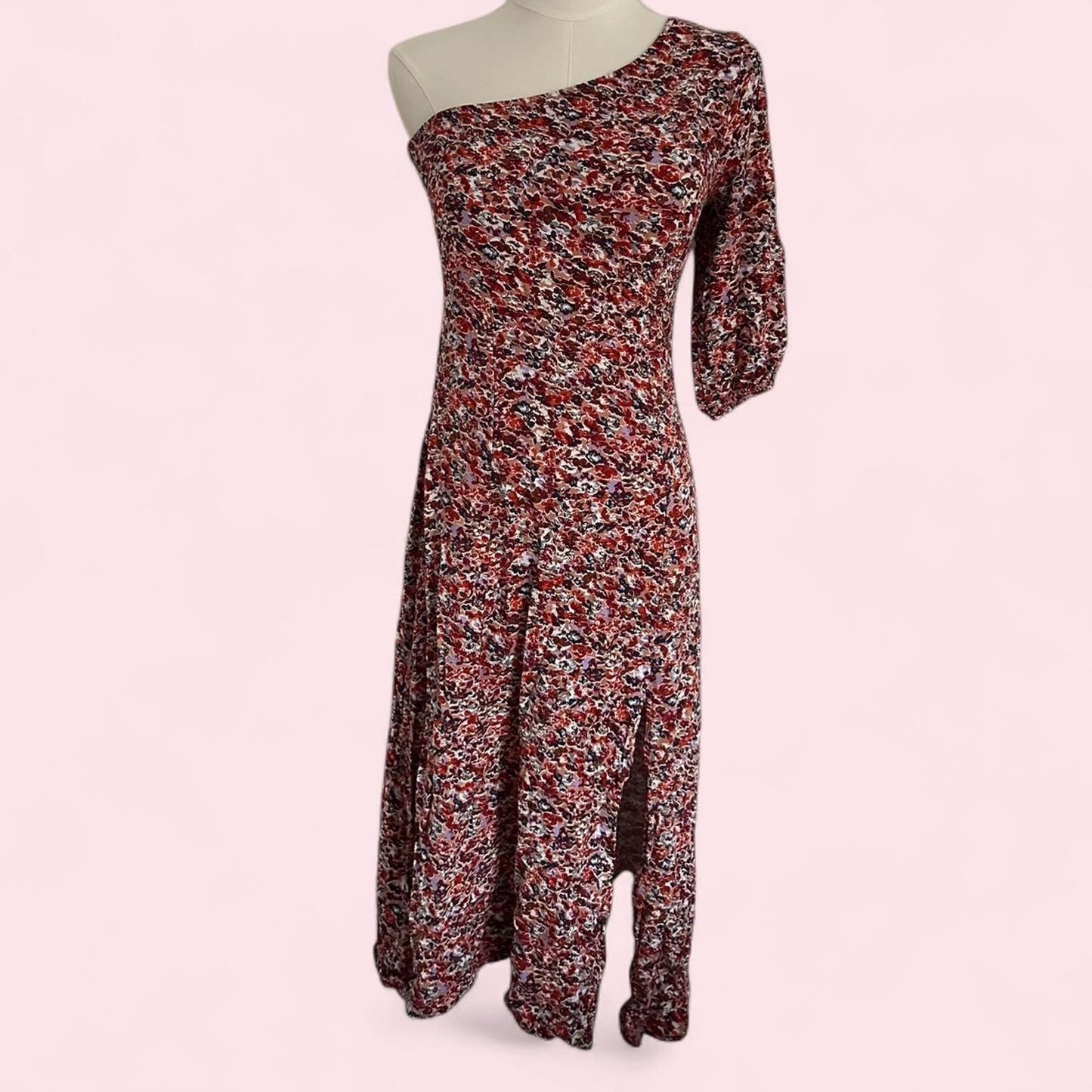 Multicoloured floral midi dress floral
