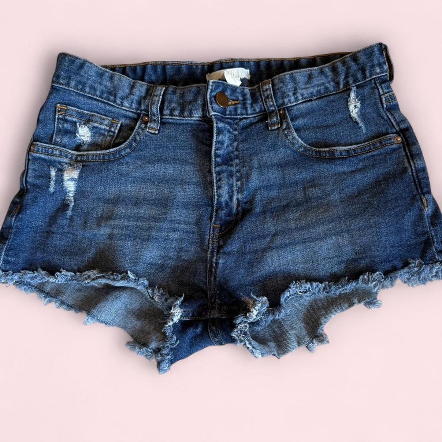 H&M denim short shorts with frayed hem