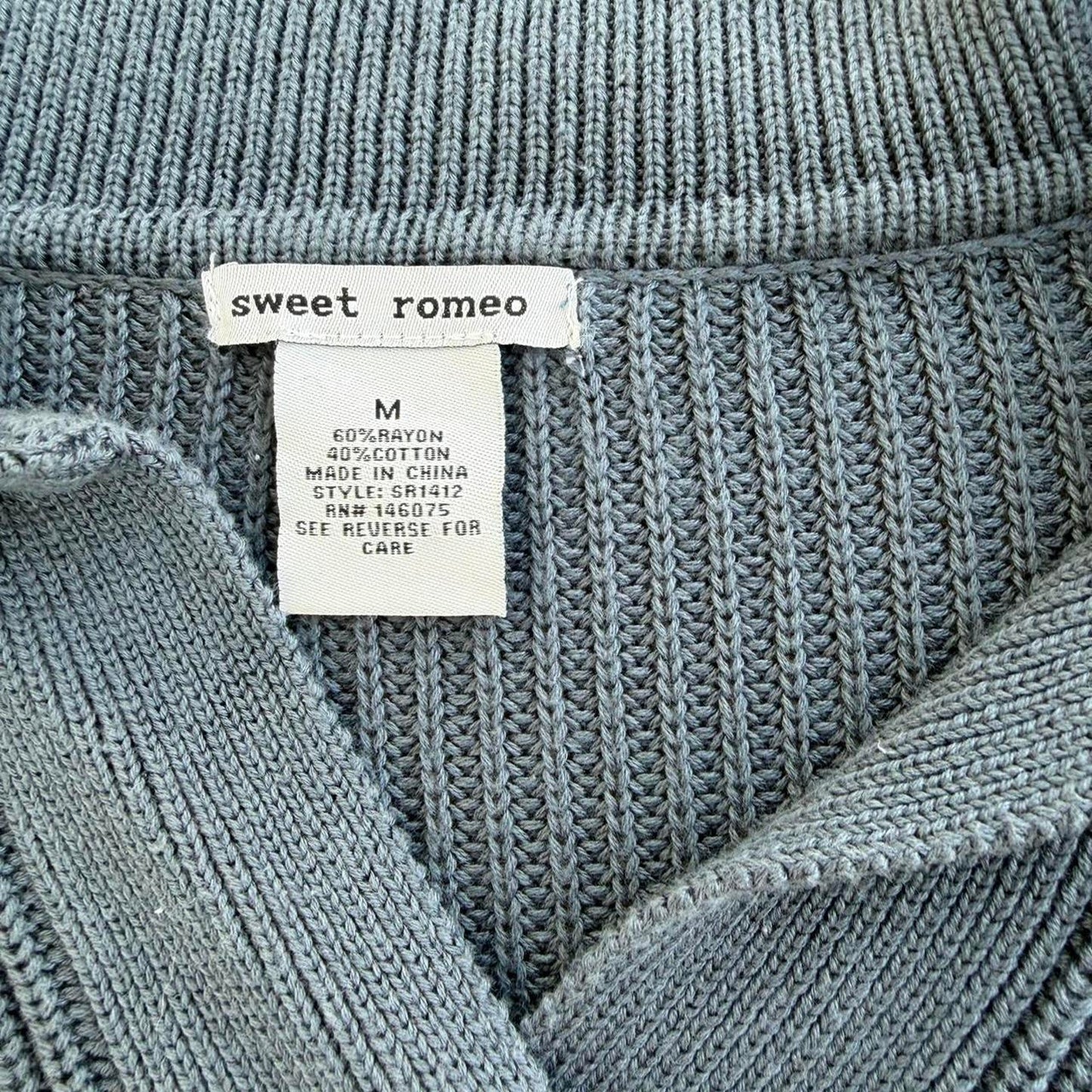 Blue collared knit sweater