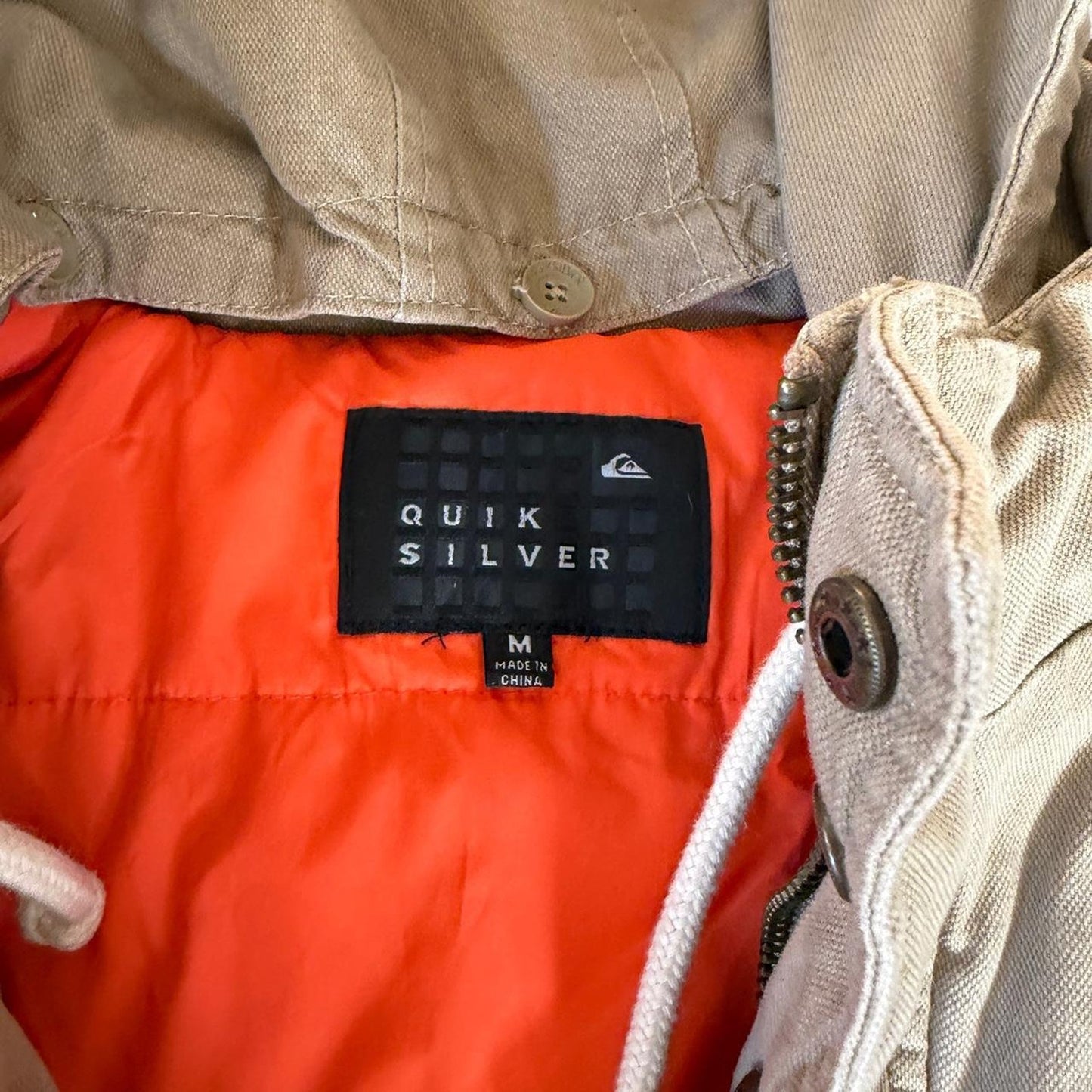 Men khaki hooded jacket