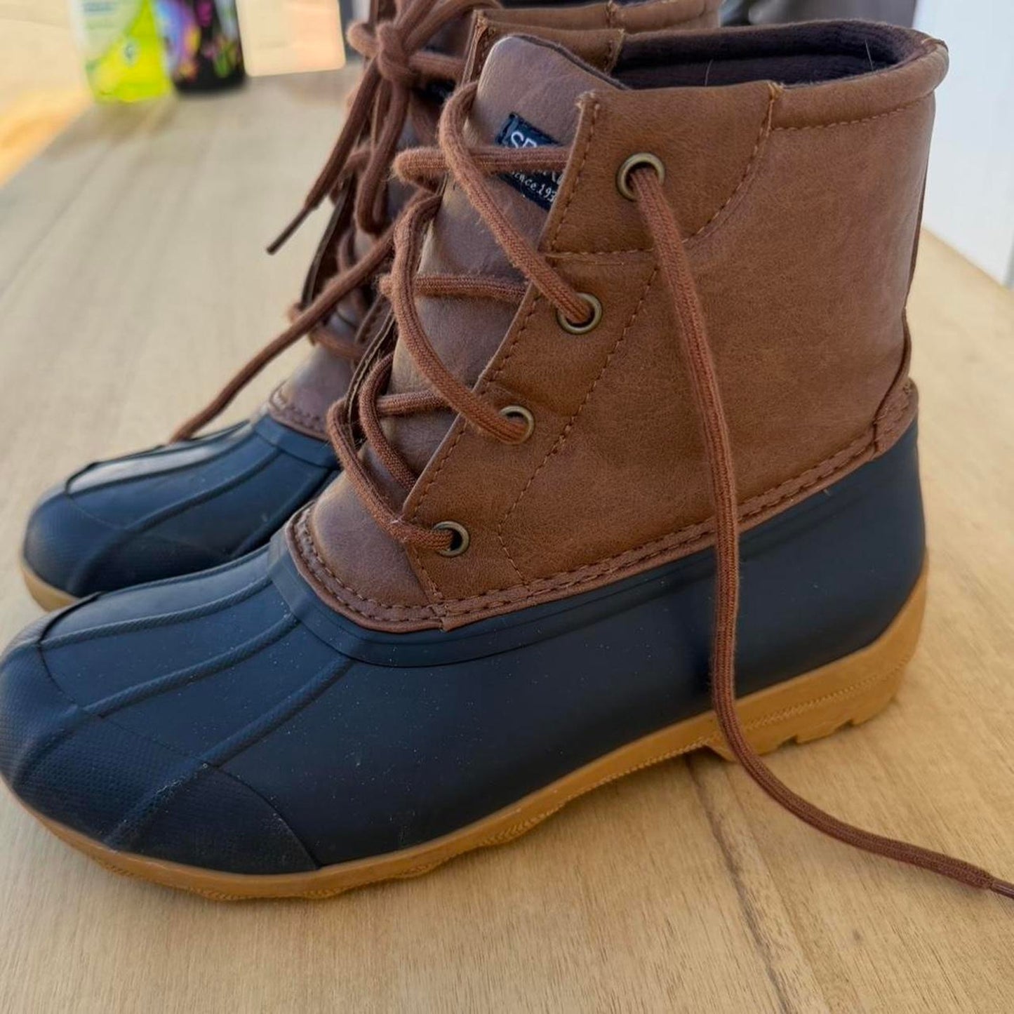Kids sperry navy duck boots