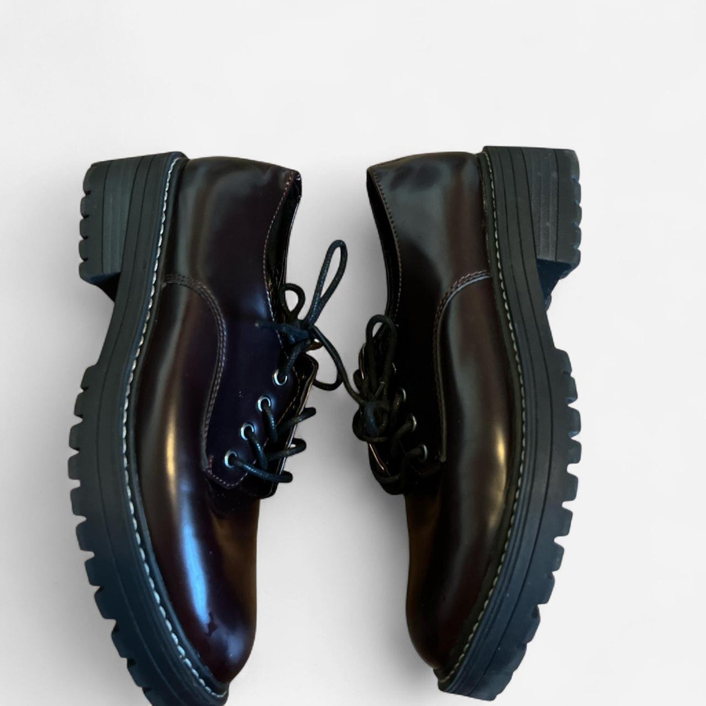 Burgundy leather platform oxfords oxfords