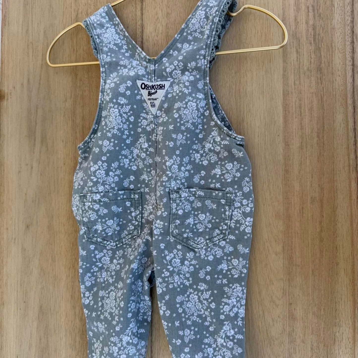 Oshkosh bgosh blue floral overalls