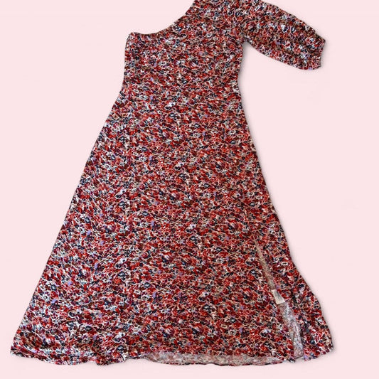 Multicoloured floral midi dress floral