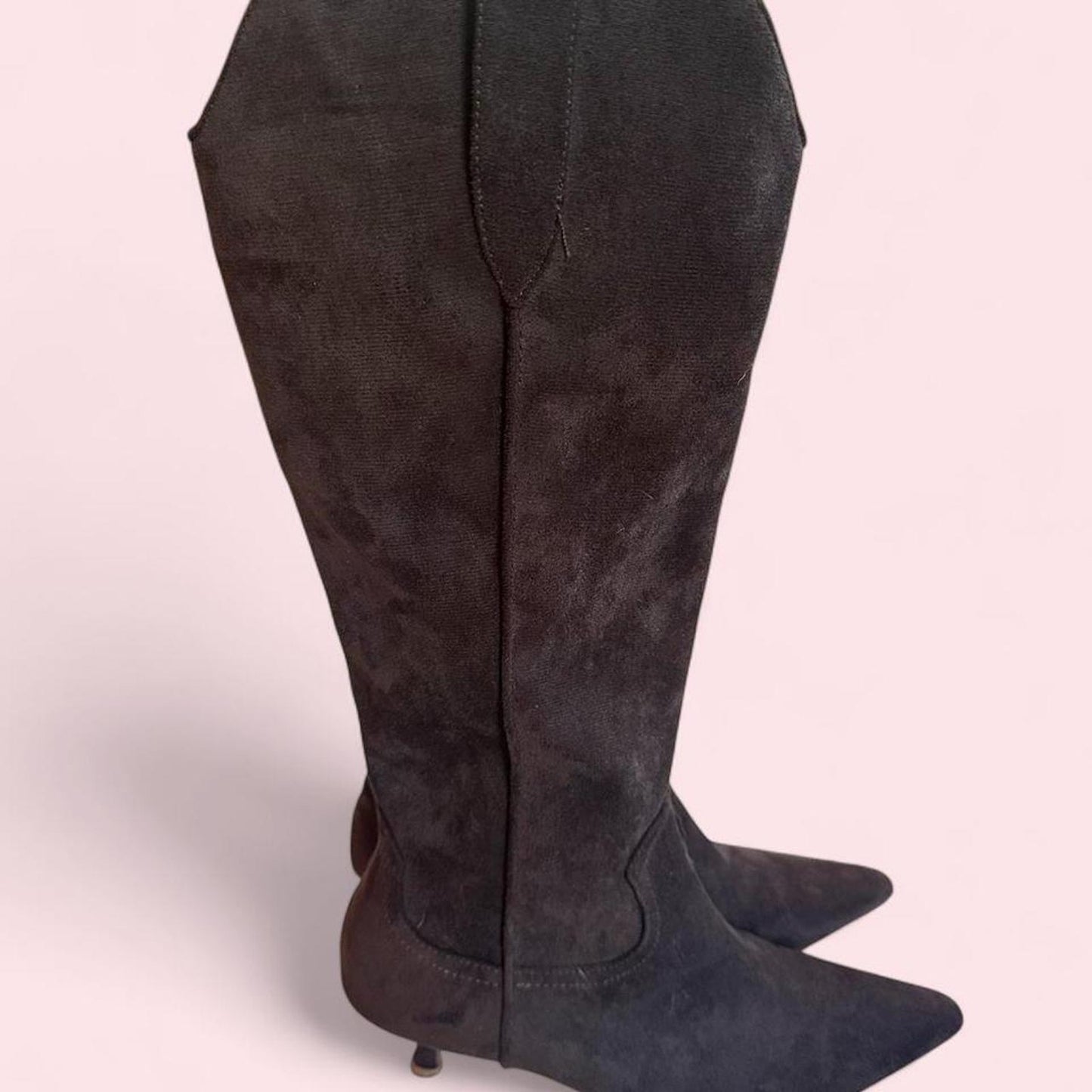 Womens brown suede knee