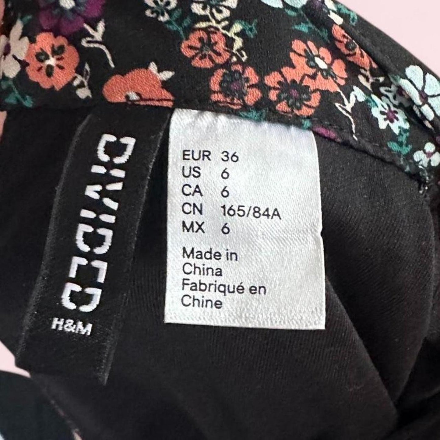 Hm black floral dress with
