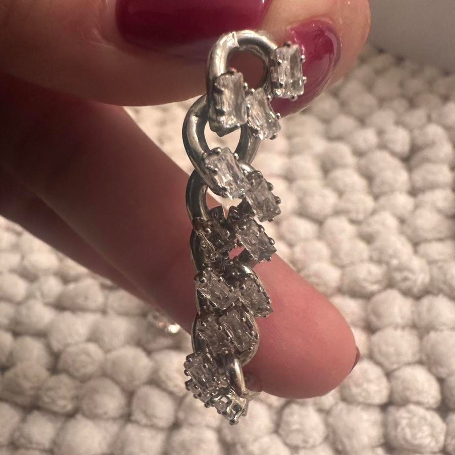 Silver chain link earrings