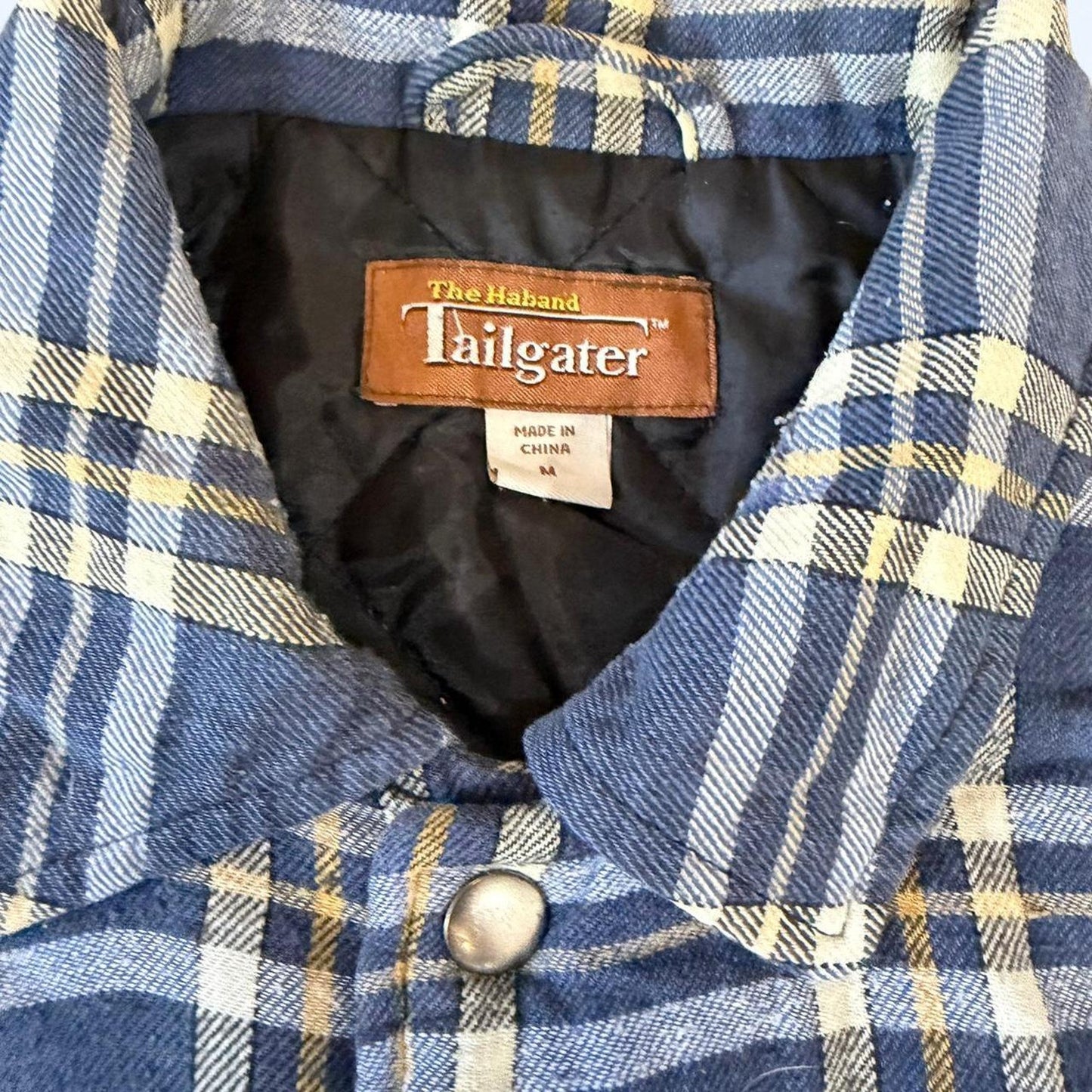 Vintage The Haband Tailgater blue plaid button-up flannel