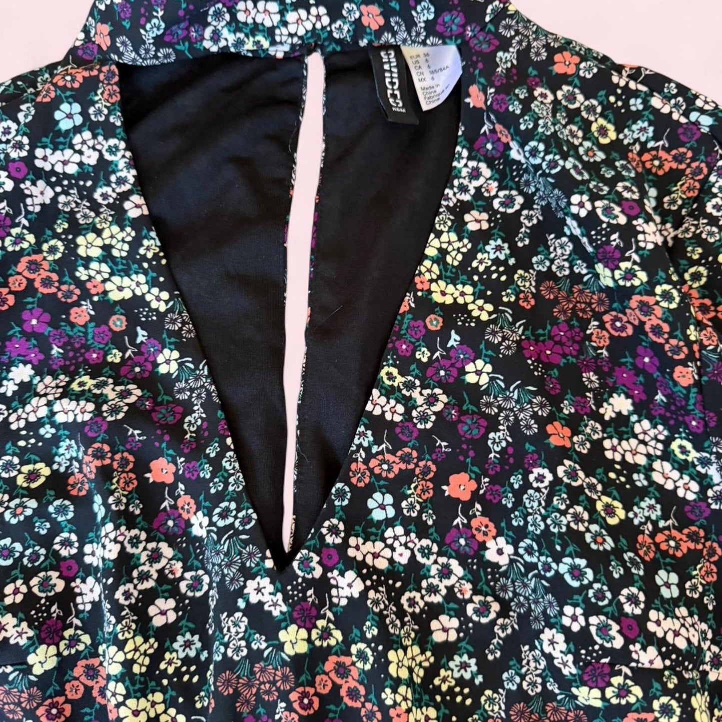 Hm black floral dress with