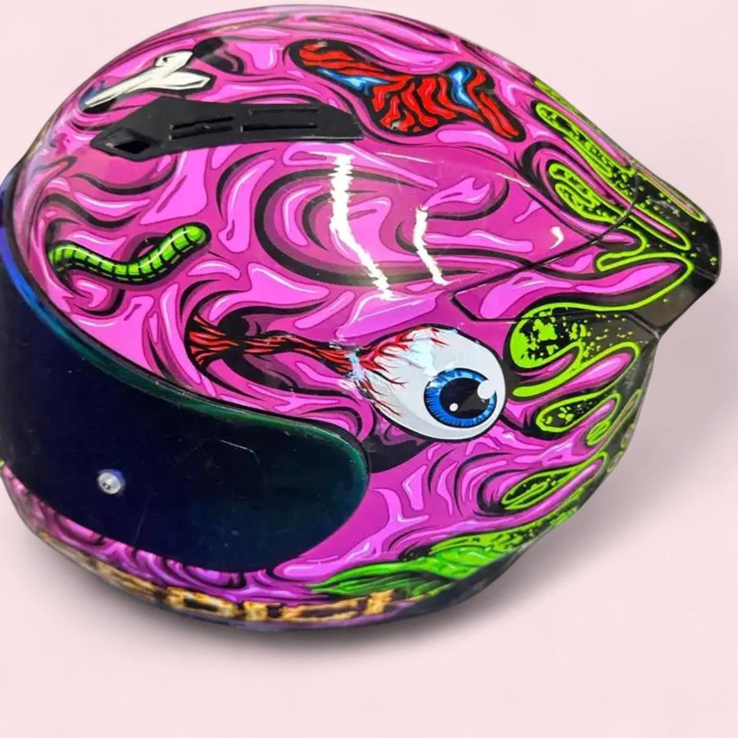 Sedici Motorcycle Helmet/Strada 2 Multicoloured pink painted helmet