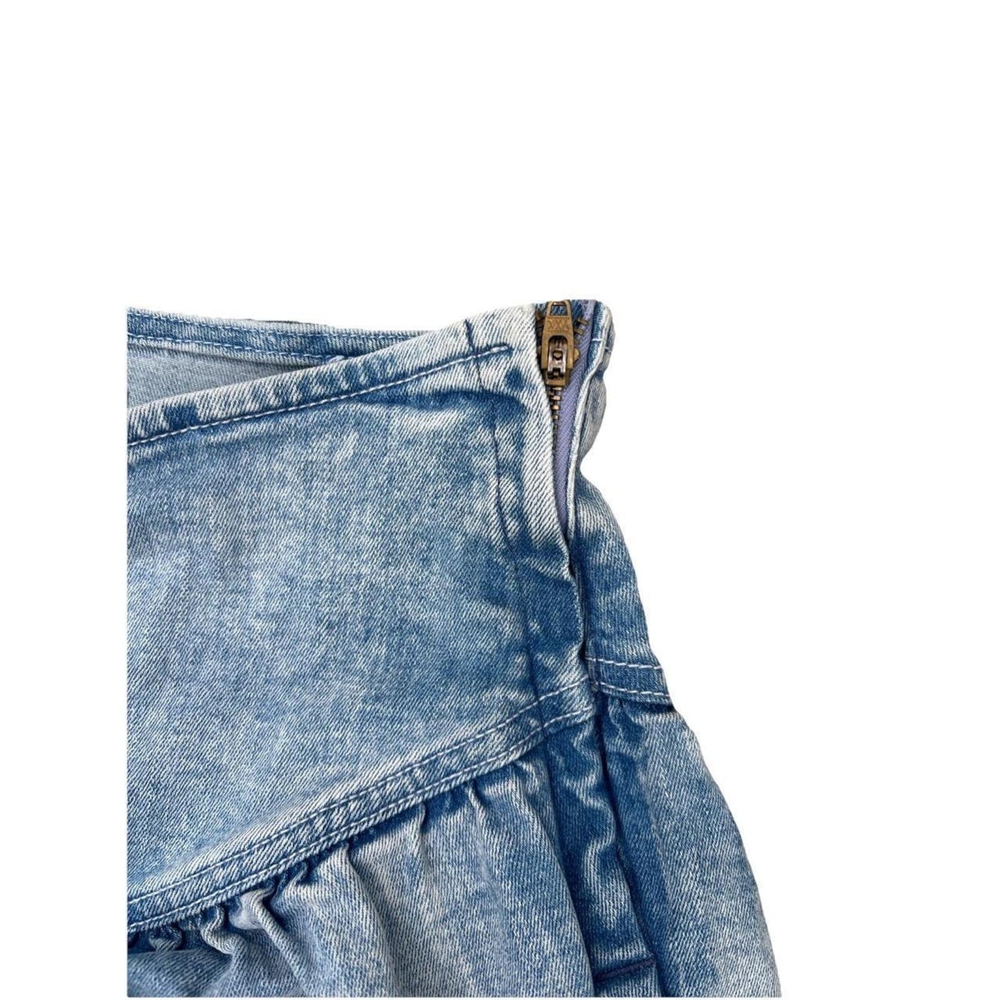 MOTHER The Ruffle Mini Raw Edge Skirt