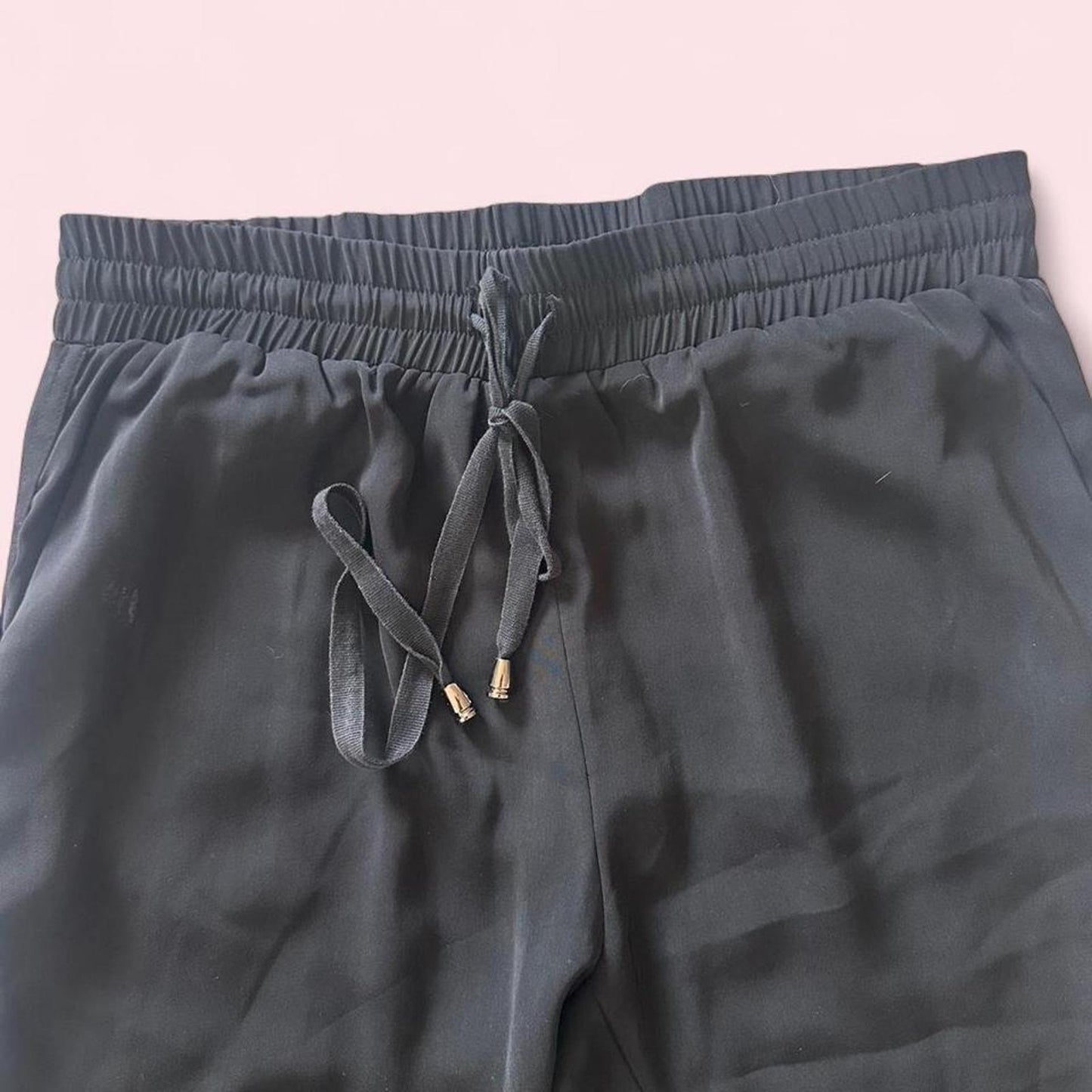 black thick waste band pants