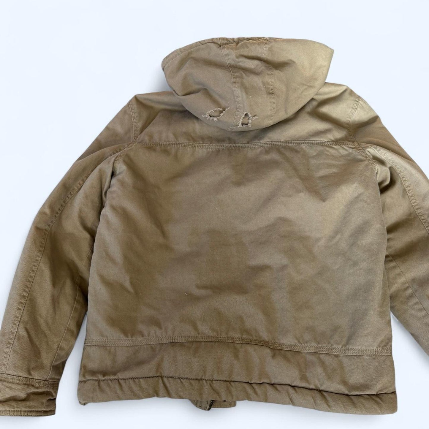 Men khaki hooded jacket