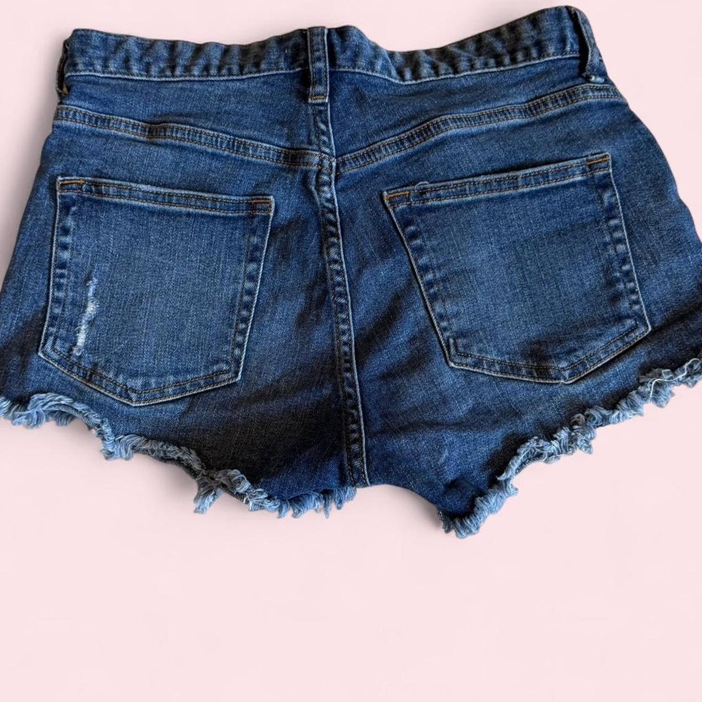 H&M denim short shorts with frayed hem