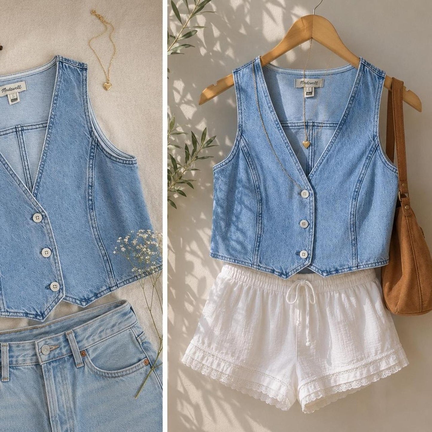 Denim vest top by madewell