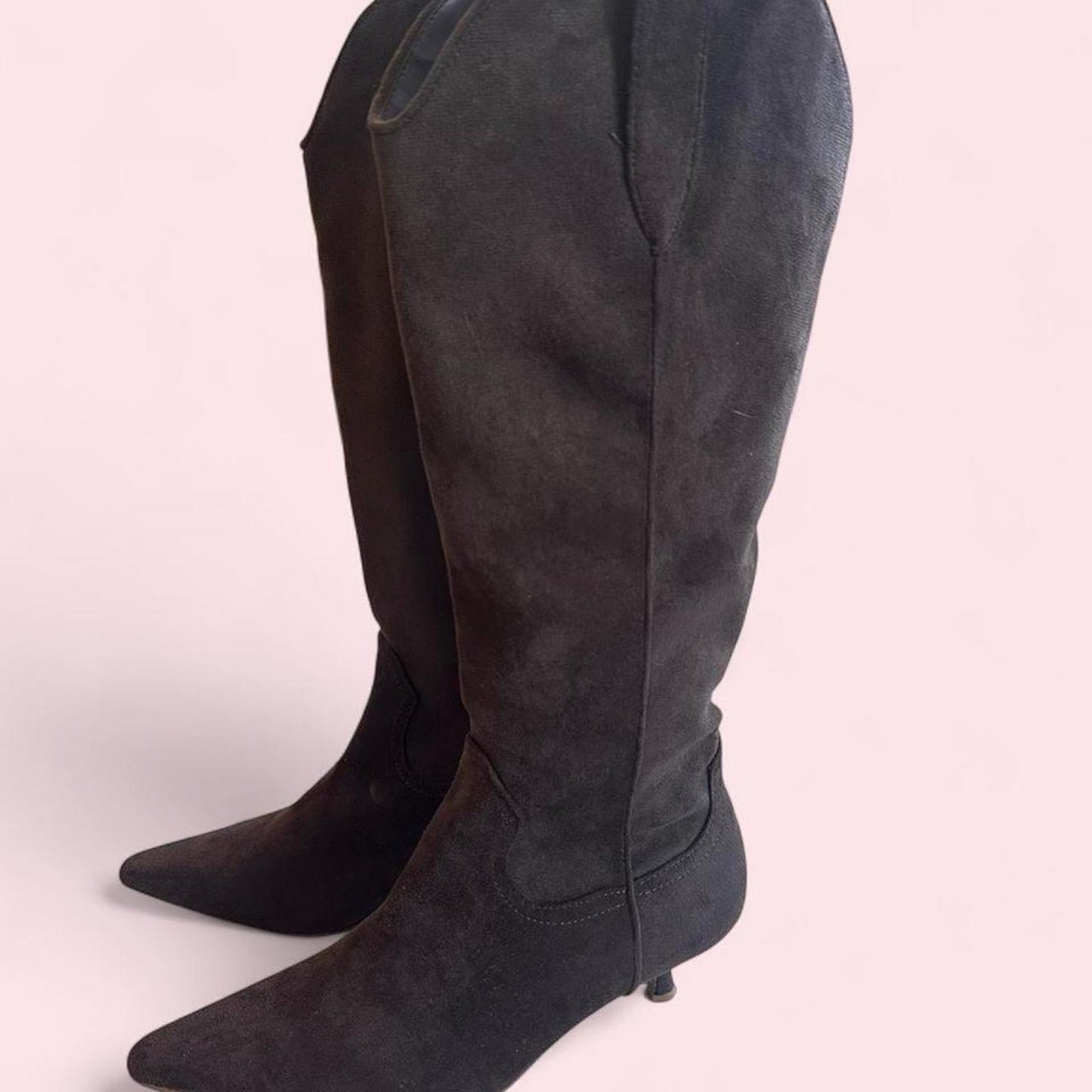 Womens brown suede knee