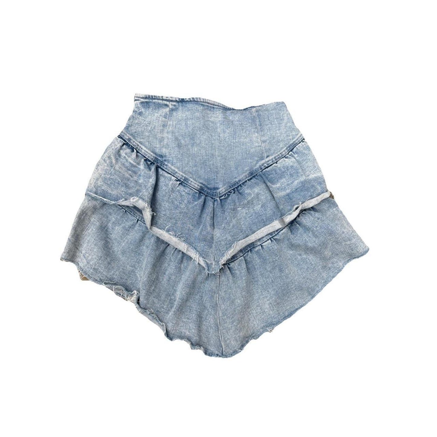 MOTHER The Ruffle Mini Raw Edge Skirt