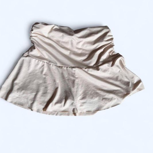 Y2k style Solid Ruched Ruffle Hem Skirt