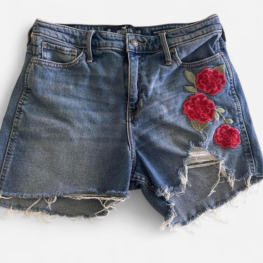 Hollister blue denim shorts with