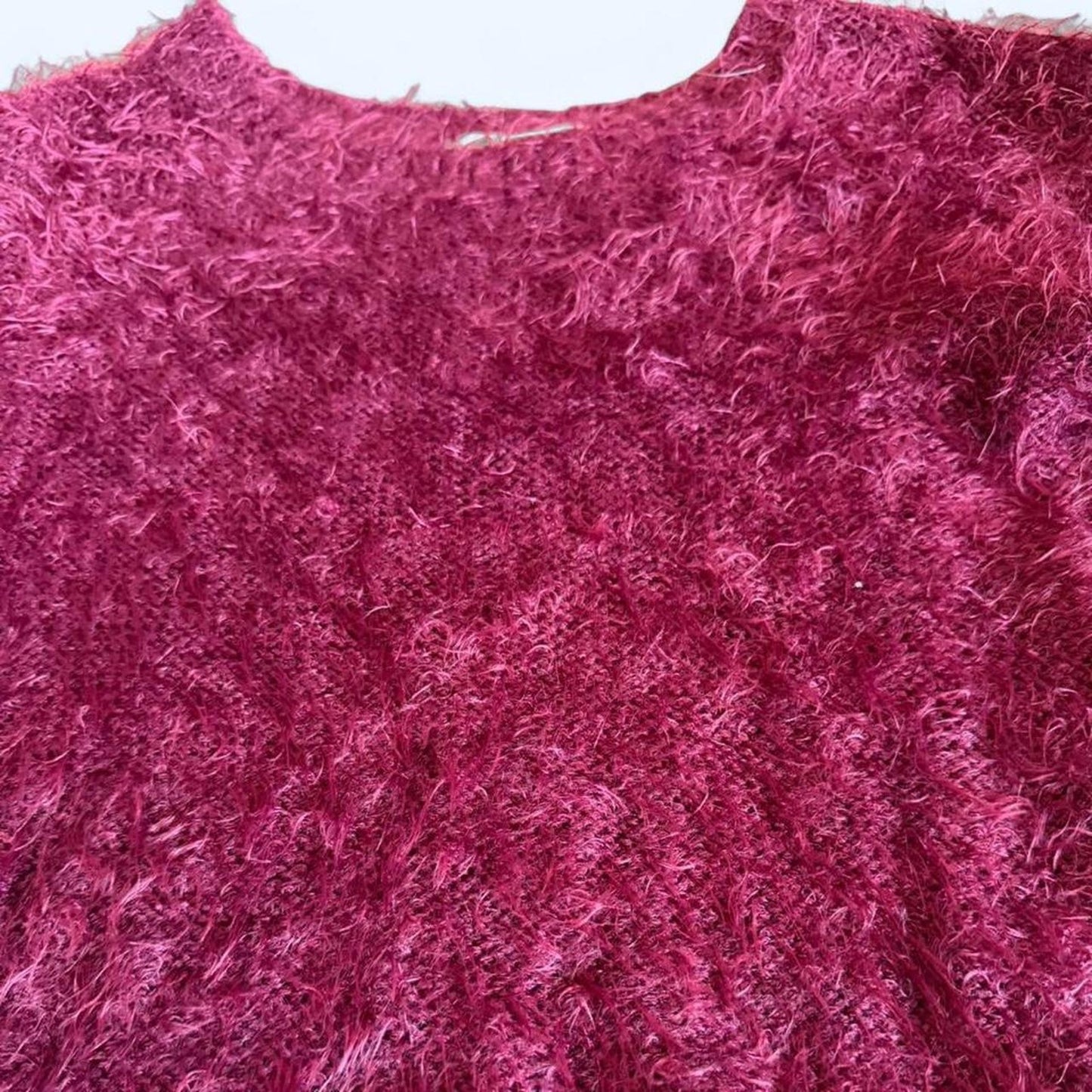 Burgundy fuzzy long sleeve top